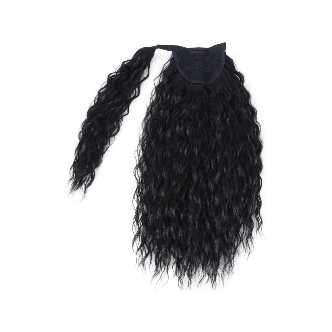 Coda con laccio laterale - Capelli ricci 50 cm - Stile esotico