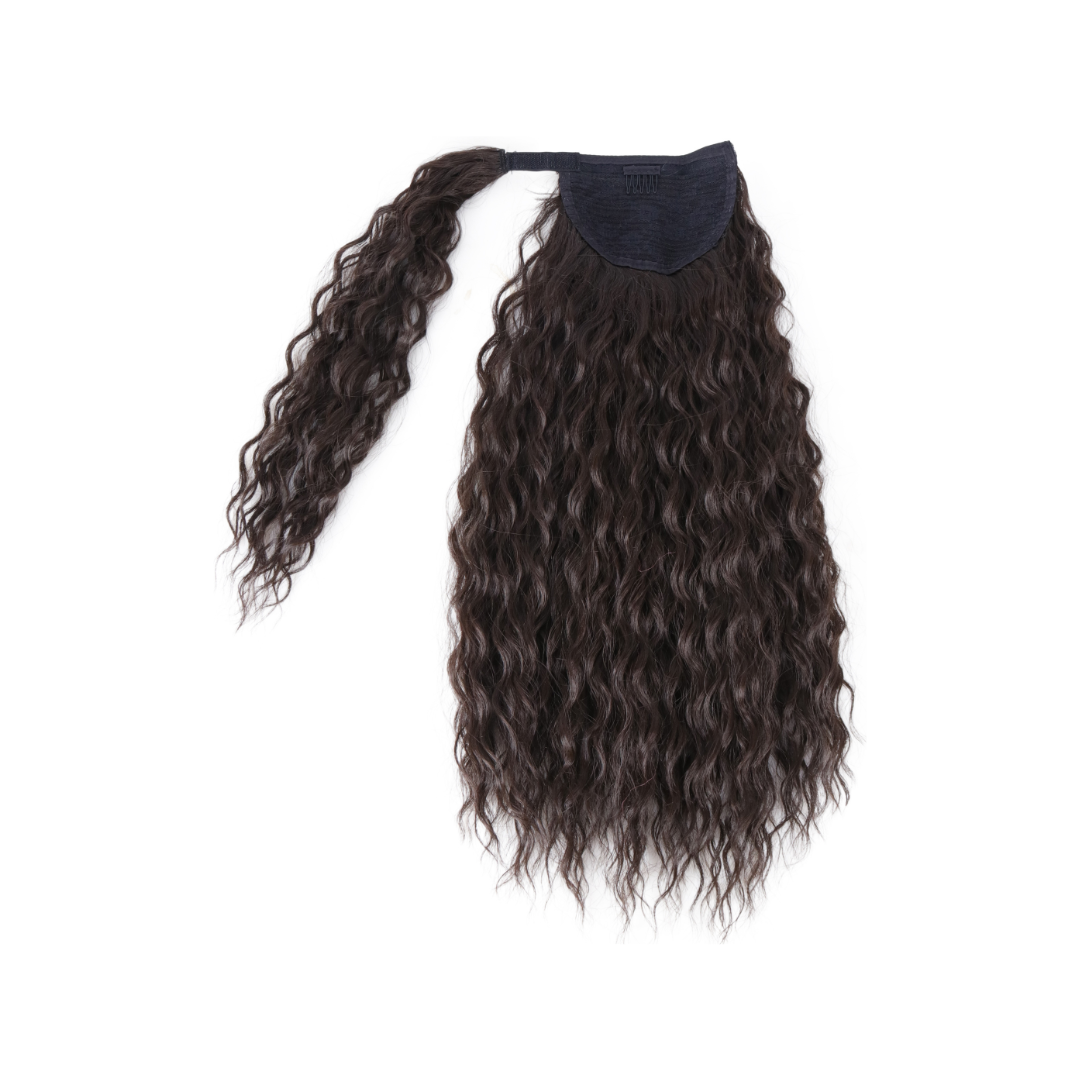 Coda con laccio laterale - Capelli ricci 50 cm - Stile esotico