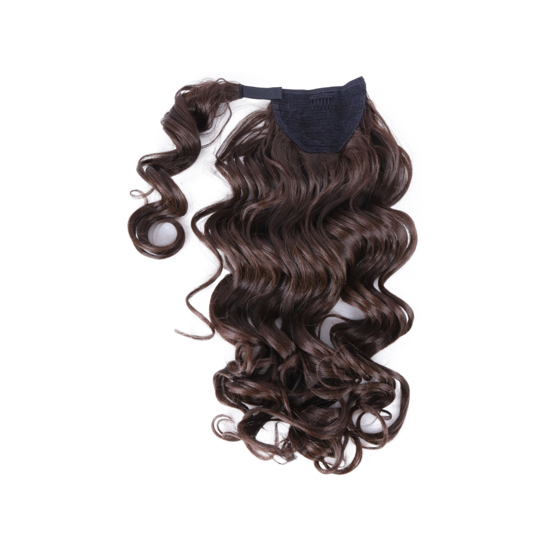 Coda con laccio laterale - Capelli ondulati 70 cm