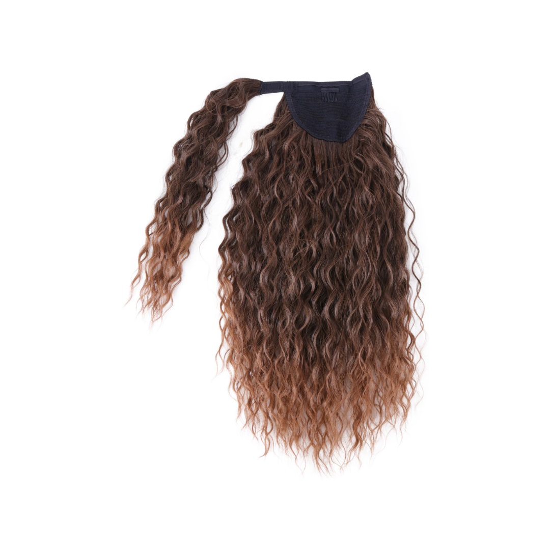 Coda con laccio laterale - Capelli ricci 50 cm - Stile esotico