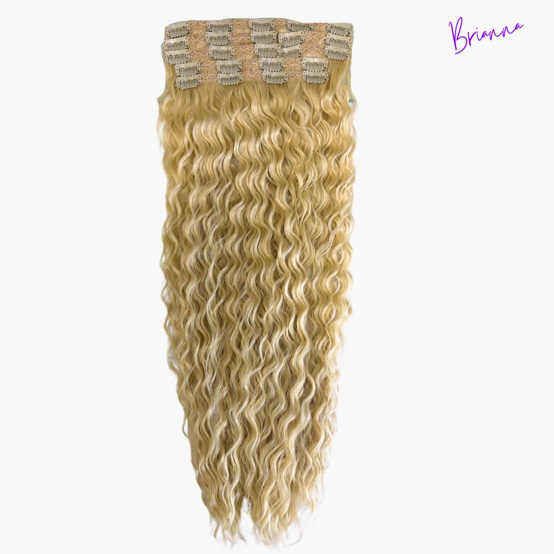 Set di Extension con Clip da 7 bande, 220gr - 60 cm - capelli mossi - Look Impeccabile in Pochi Minuti
