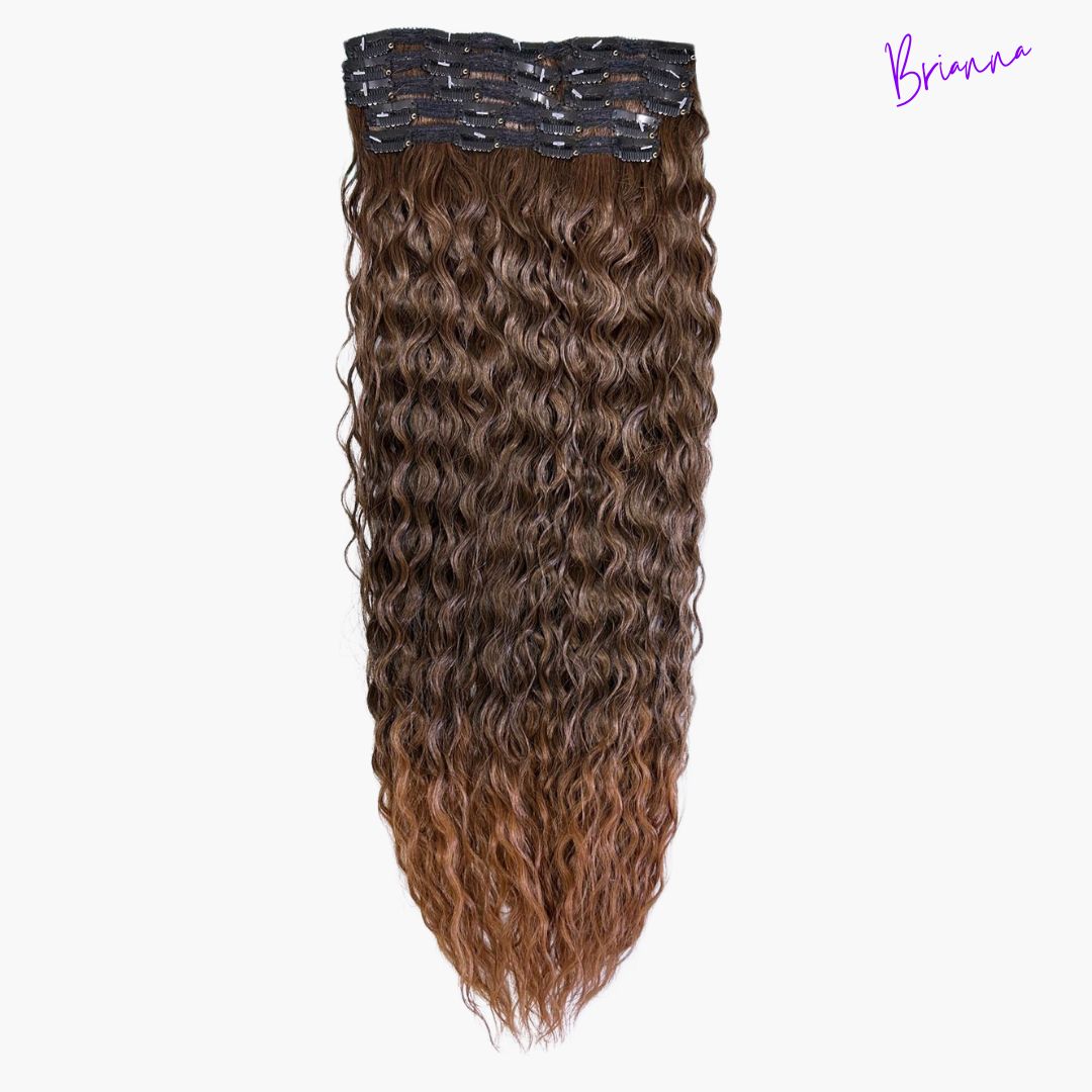 Set di Extension con Clip da 7 bande, 220gr - 60 cm - capelli mossi - Look Impeccabile in Pochi Minuti