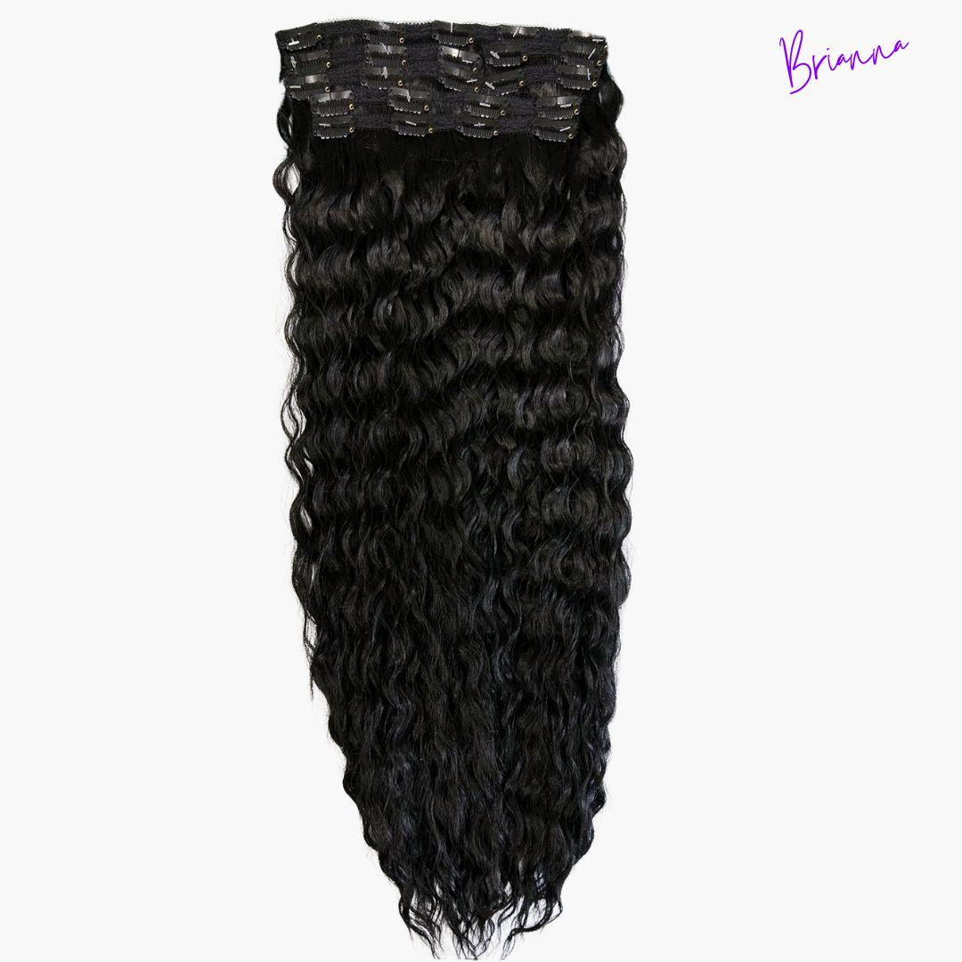 Set di Extension con Clip da 7 bande, 220gr - 60 cm - capelli mossi - Look Impeccabile in Pochi Minuti