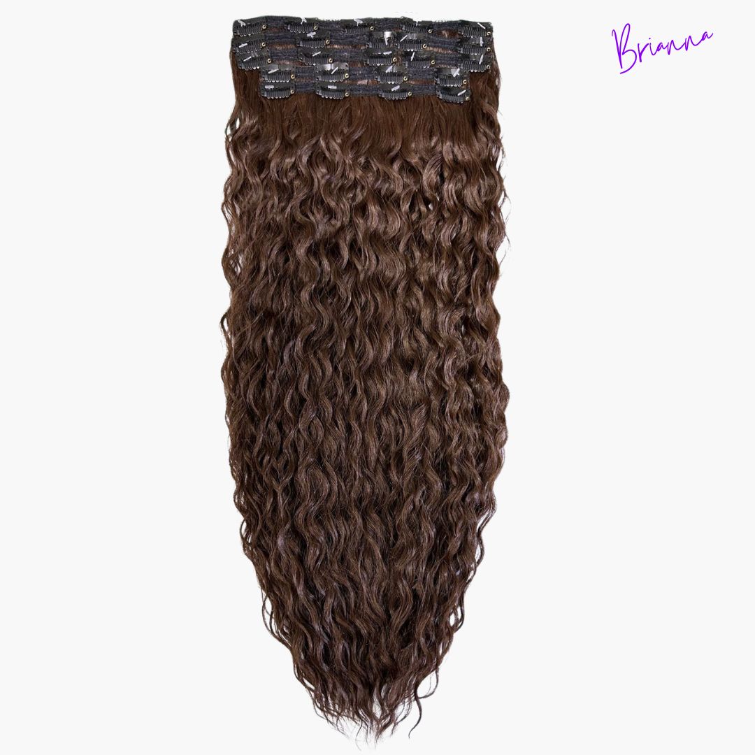 Set di Extension con Clip da 7 bande, 220gr - 60 cm - capelli mossi - Look Impeccabile in Pochi Minuti