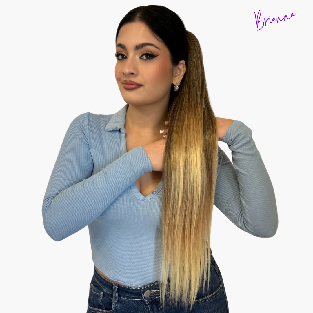 Coda con laccio laterale - Capelli lisci 70 cm - Look 100% Naturale