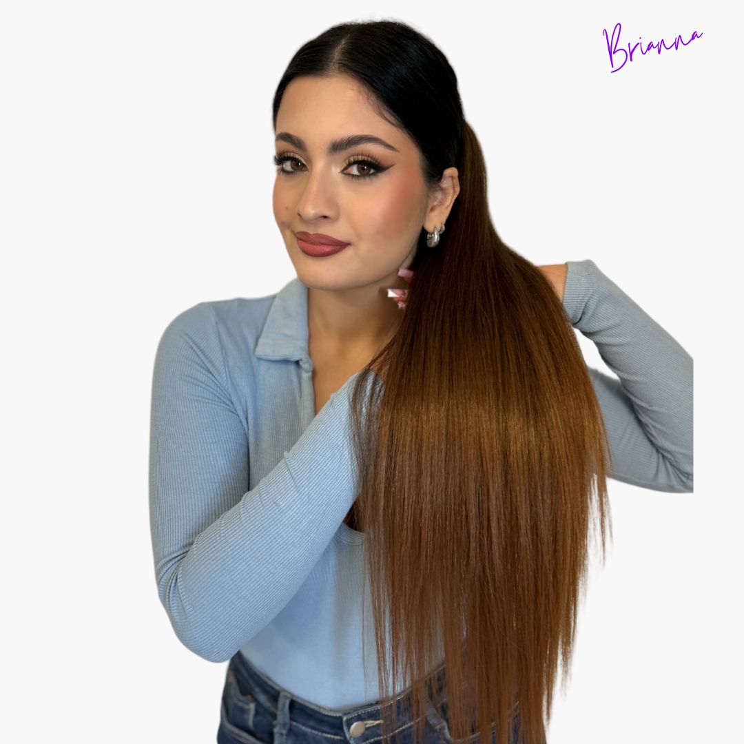 Coda con laccio laterale - Capelli lisci 70 cm - Look 100% Naturale