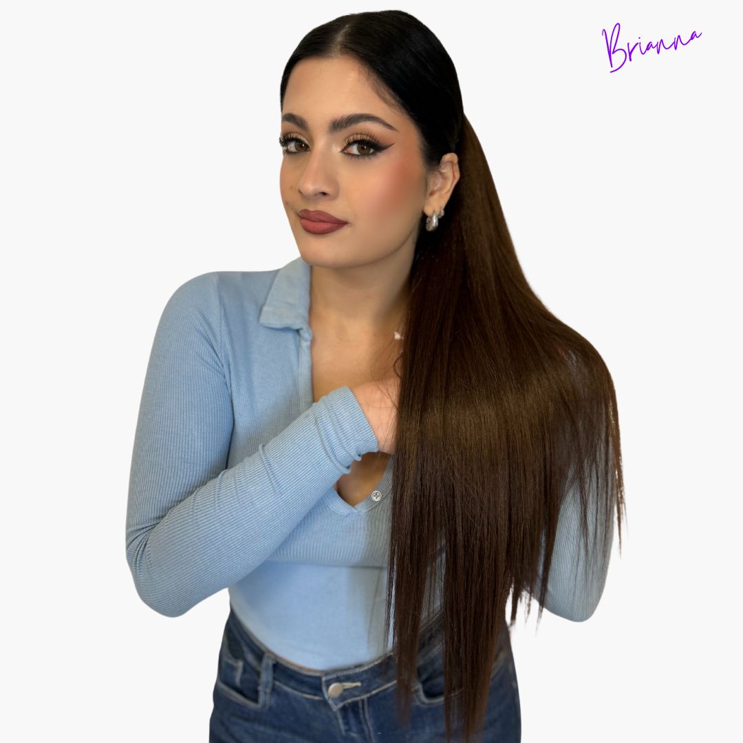 Coda con laccio laterale - Capelli lisci 70 cm - Look 100% Naturale
