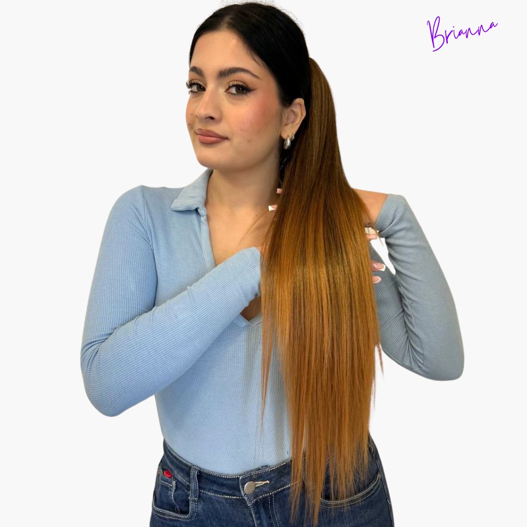 Coda con laccio laterale - Capelli lisci 70 cm - Look 100% Naturale