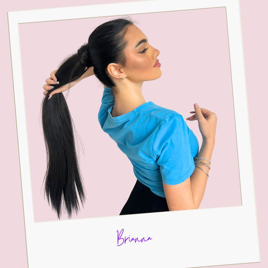 Coda con laccio laterale - Capelli lisci 70 cm - Look 100% Naturale