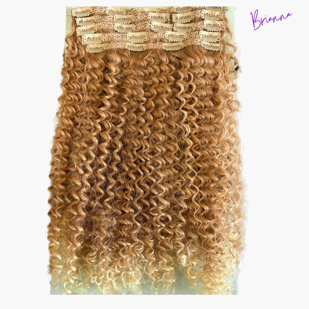 Set di Extension con Clip da 7 bande, 220gr - 60 cm - capelli ricci afro - Look esotico!