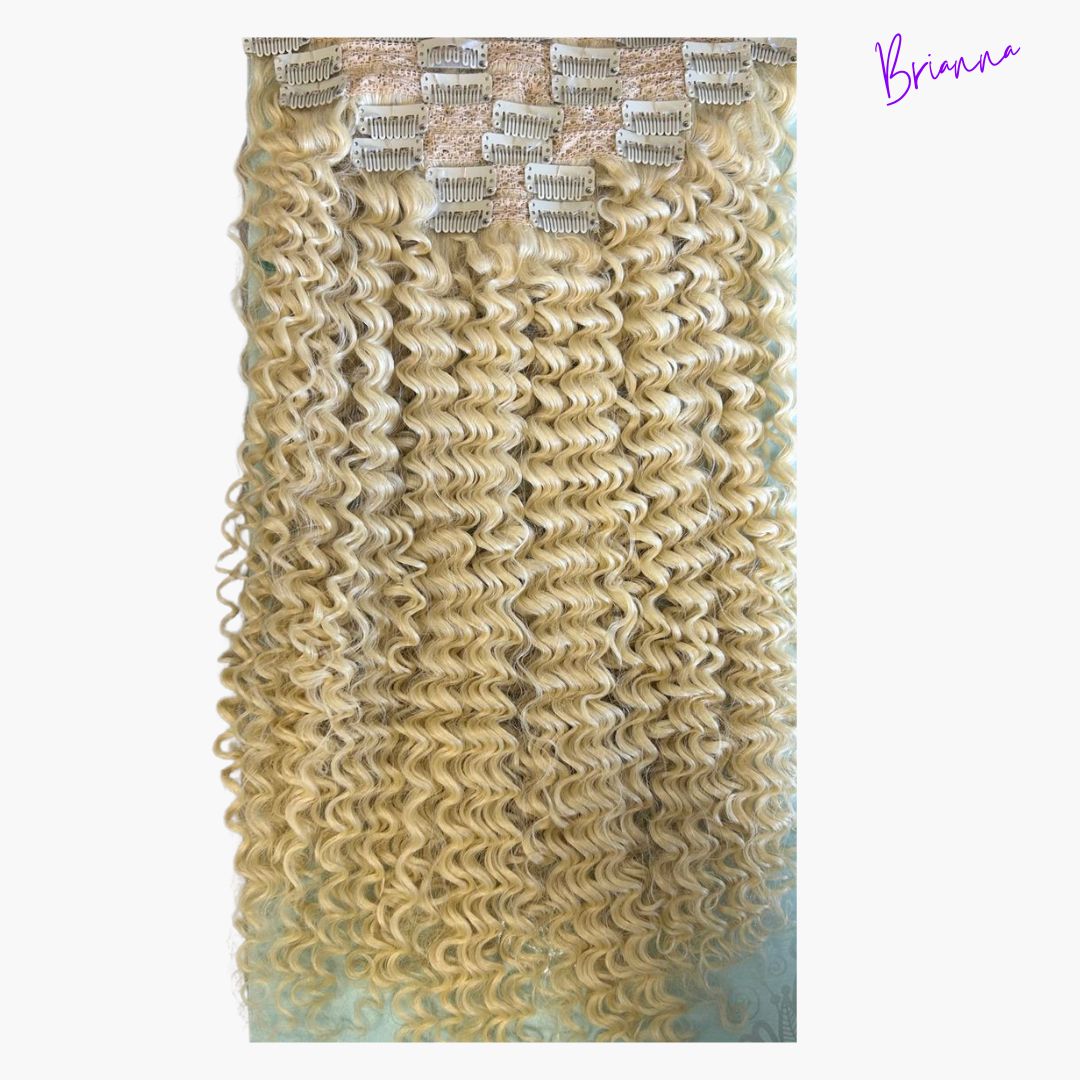 Set di Extension con Clip da 7 bande, 220gr - 60 cm - capelli ricci afro - Look esotico!