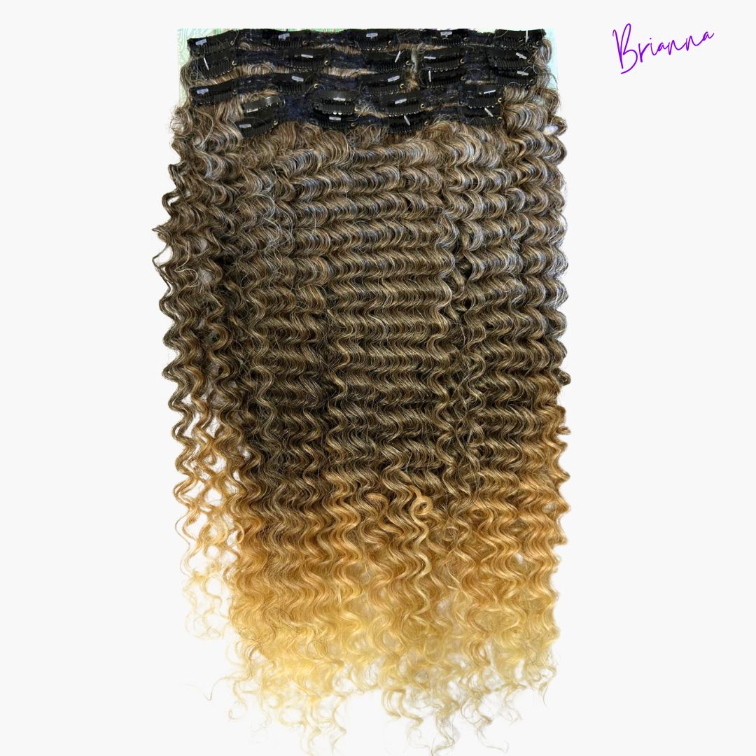Set di Extension con Clip da 7 bande, 220gr - 60 cm - capelli ricci afro - Look esotico!