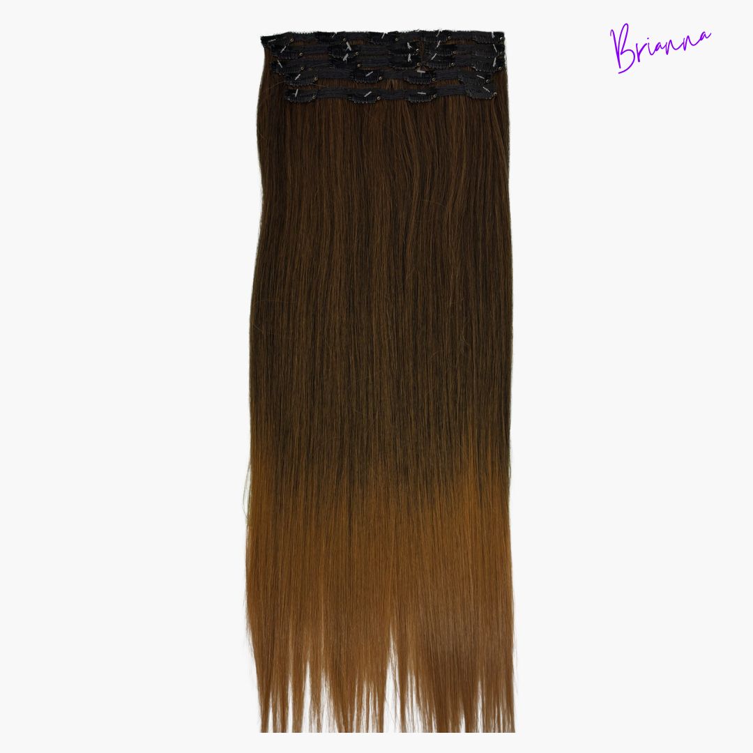 Set di Extension con Clip da 7 bande, 220gr - 60 cm - capelli lisci- Look Impeccabile in Pochi Minuti