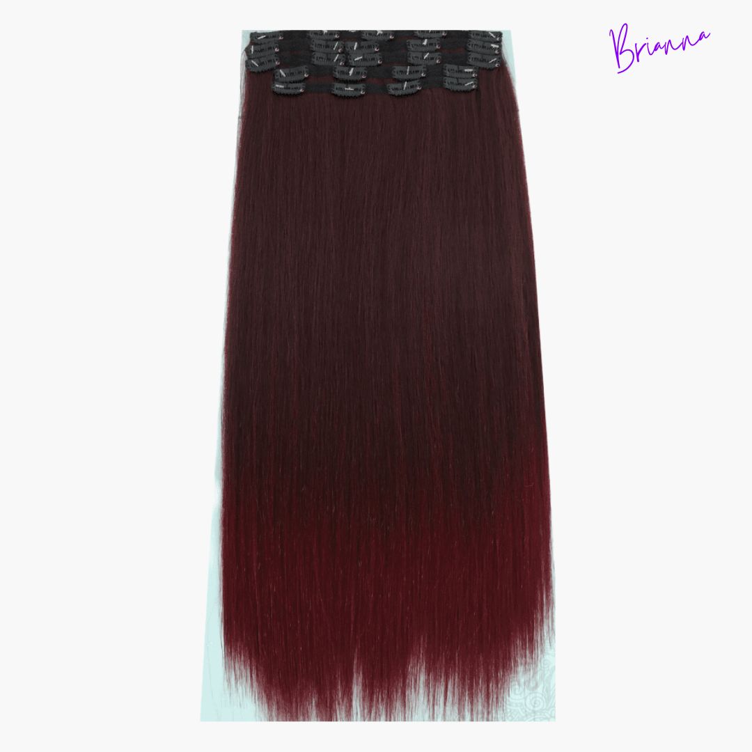 Set di Extension con Clip da 7 bande, 220gr - 60 cm - capelli lisci- Look Impeccabile in Pochi Minuti