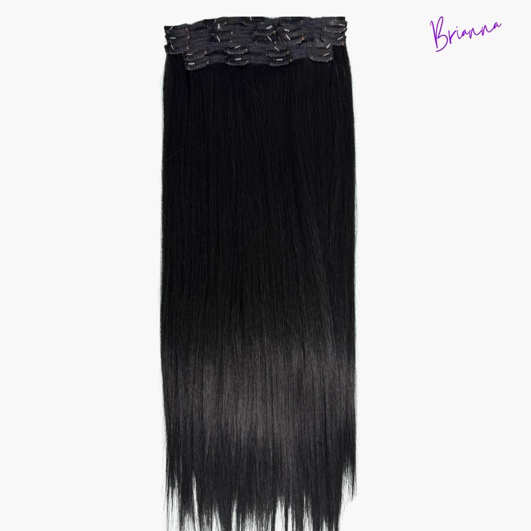 Set di Extension con Clip da 7 bande, 220gr - 60 cm - capelli lisci- Look Impeccabile in Pochi Minuti