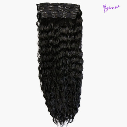 Set di Extension con Clip da 7 bande, 220gr - 60 cm - capelli mossi - Look Impeccabile in Pochi Minuti
