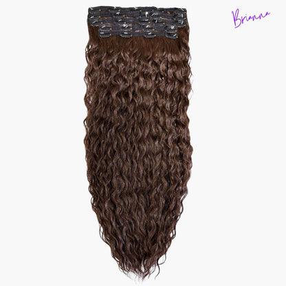 Set di Extension con Clip da 7 bande, 220gr - 60 cm - capelli mossi - Look Impeccabile in Pochi Minuti