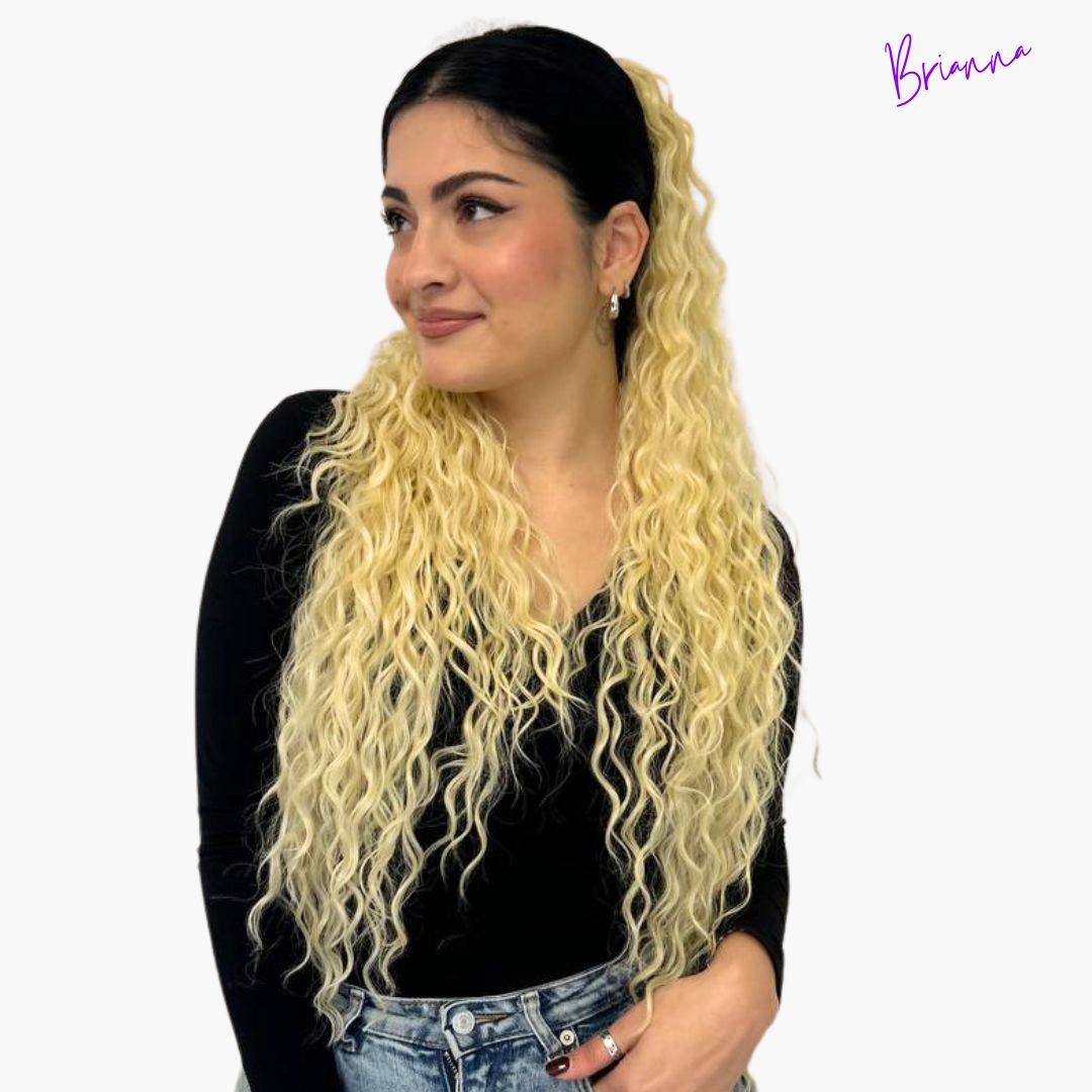 Coda con laccio laterale - Capelli ricci 70 cm -