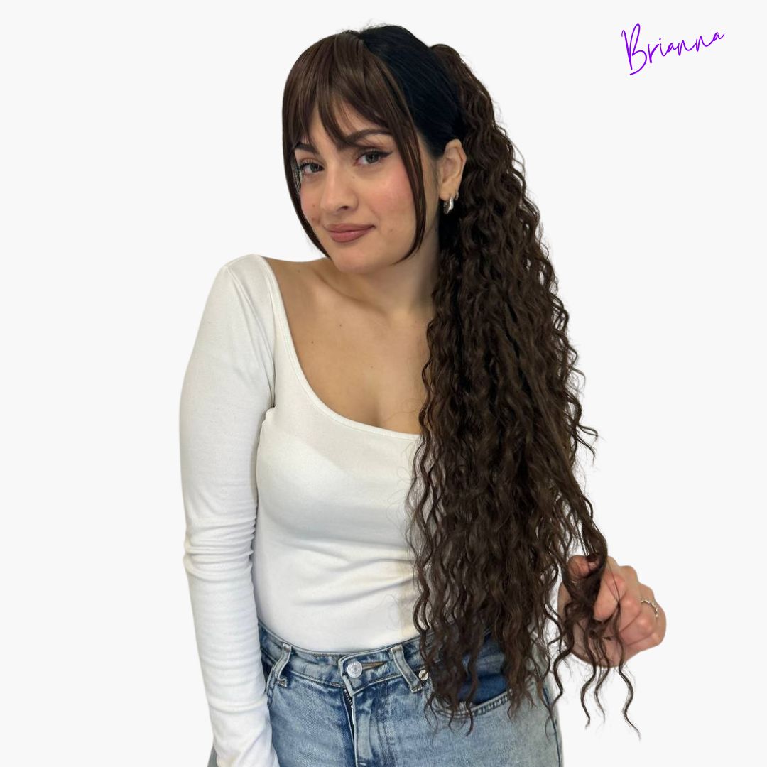 Coda con laccio laterale - Capelli ricci 70 cm -
