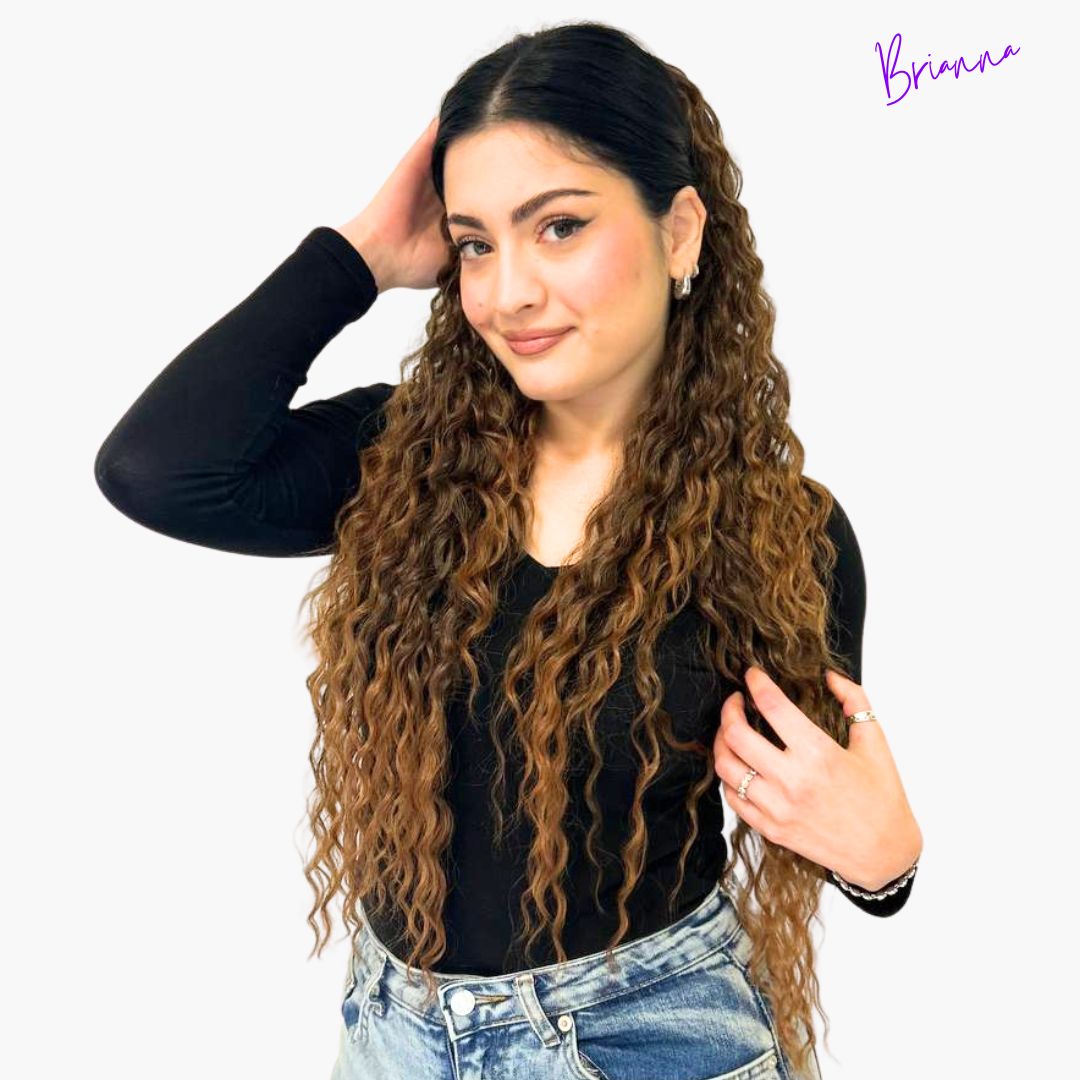 Coda con laccio laterale - Capelli ricci 70 cm -