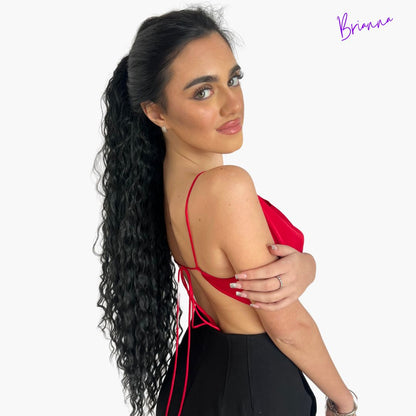 Coda con laccio laterale - Capelli ricci 70 cm -