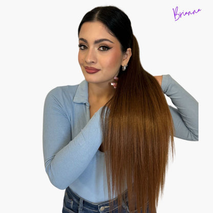 Coda con laccio laterale - Capelli lisci 70 cm - Look 100% Naturale