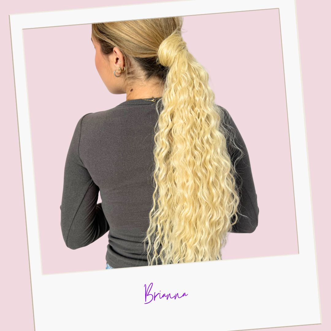 Coda con laccio laterale - Capelli ricci 50 cm - Stile esotico