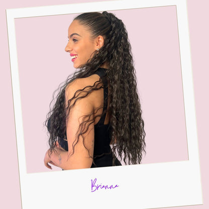 Coda con laccio laterale - Capelli ricci 70 cm -