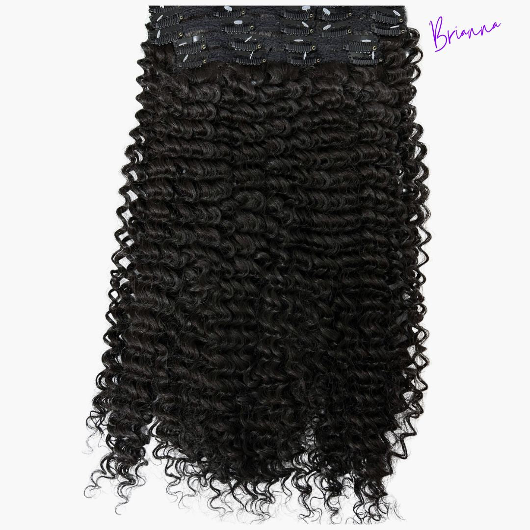 Set di Extension con Clip da 7 bande, 220gr - 60 cm - capelli ricci afro - Look esotico!
