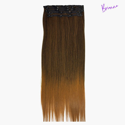 Set di Extension con Clip da 7 bande, 220gr - 60 cm - capelli lisci- Look Impeccabile in Pochi Minuti