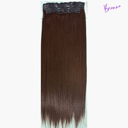 Set di Extension con Clip da 7 bande, 220gr - 60 cm - capelli lisci- Look Impeccabile in Pochi Minuti