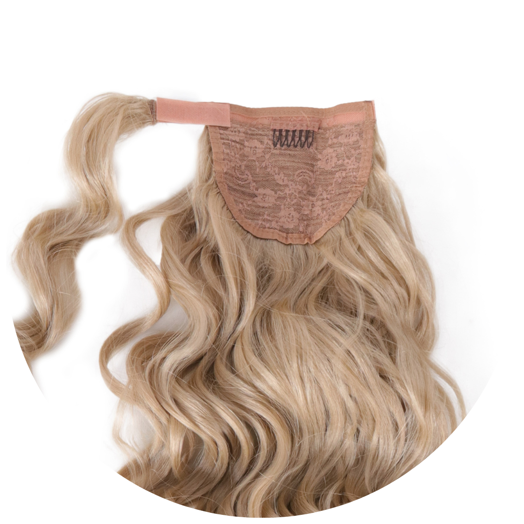 Coda con laccio laterale - Capelli ondulati 70 cm