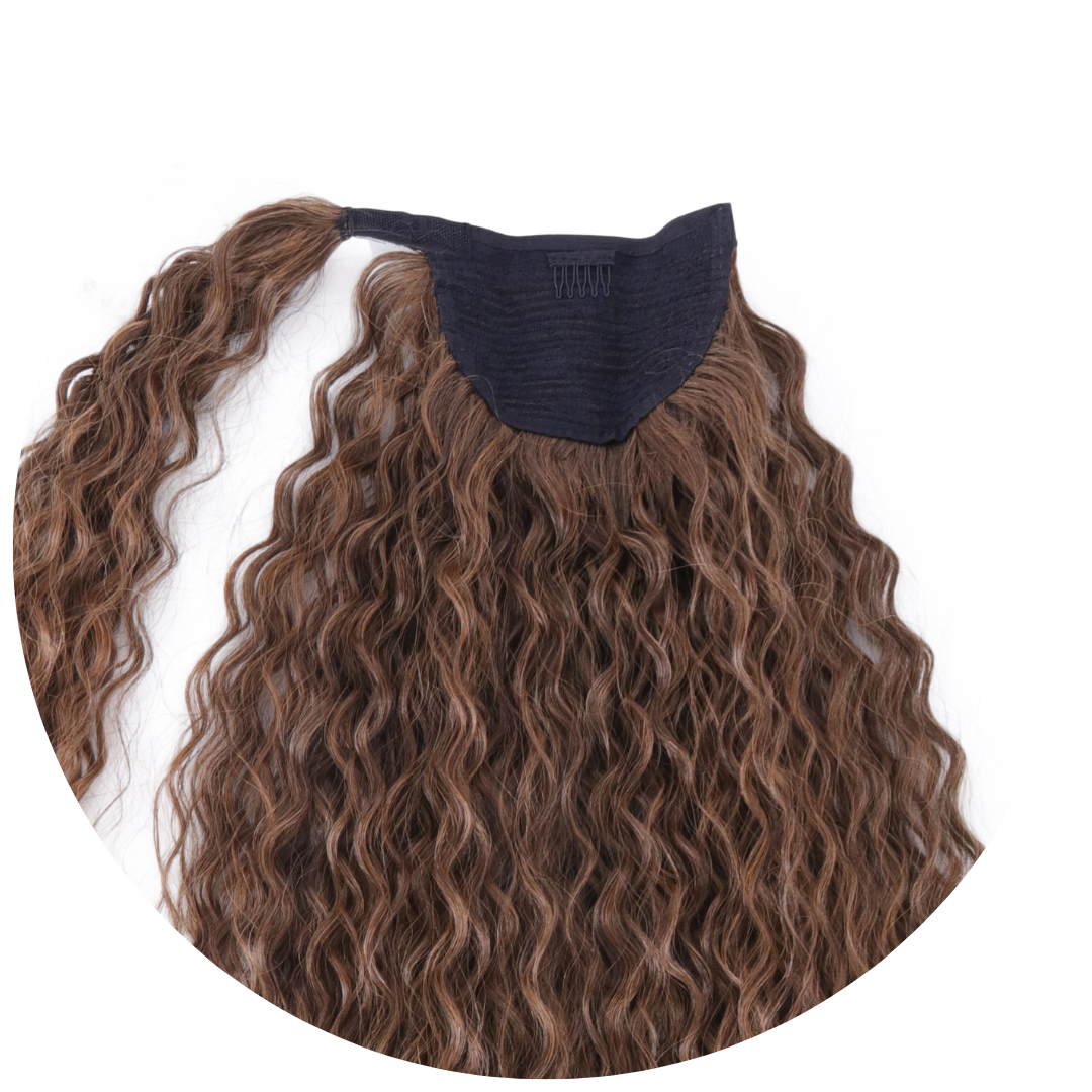 Coda con laccio laterale - Capelli ricci 70 cm -